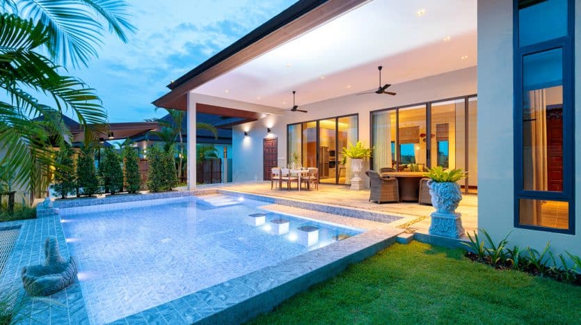 Modern Design Tropical Pool Villa For Sale Hua Hin Panorama Black Mountain (1)
